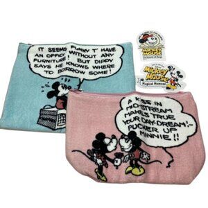 Nano Universe Disney Mickey Minnie Pouch Retro Comic Cosmetic Bag Japan Rare